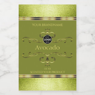 Forest Green Gold with Glitter Product Labels Logo