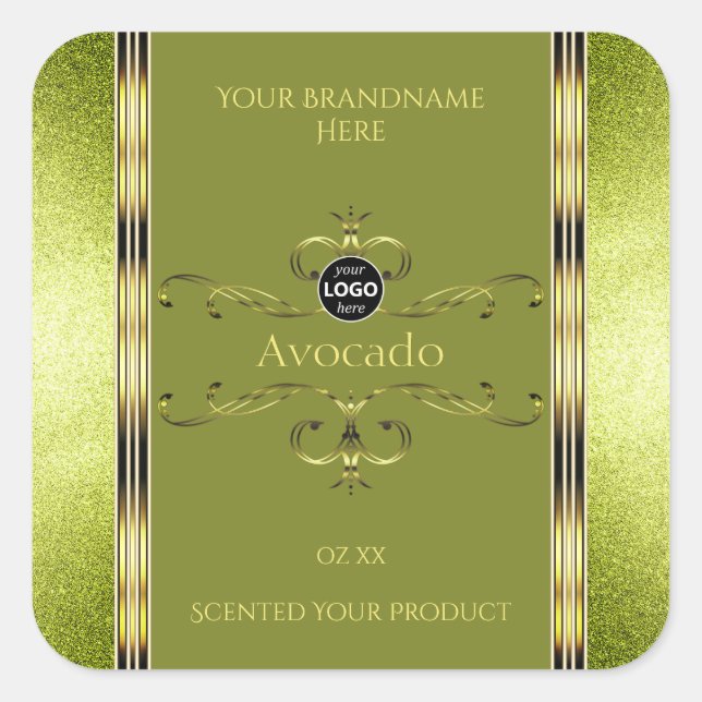 Forest Green Gold with Glitter Product Labels Logo (Front)