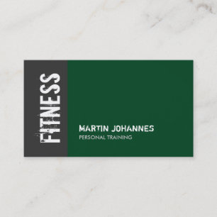 Forest Green Grey Personal Trainer Business Card