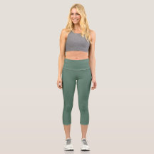 Forest Green High Waisted Yoga Capris