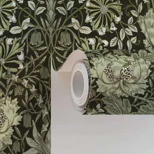 Forest Green Honeysuckle Pattern Peel & Stick Wallpaper