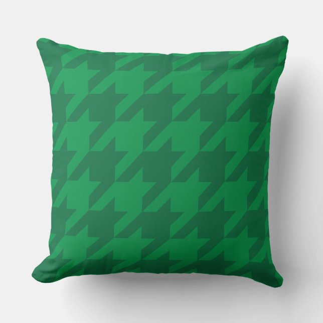 Forest Green Houndstooth Cushion (Front)