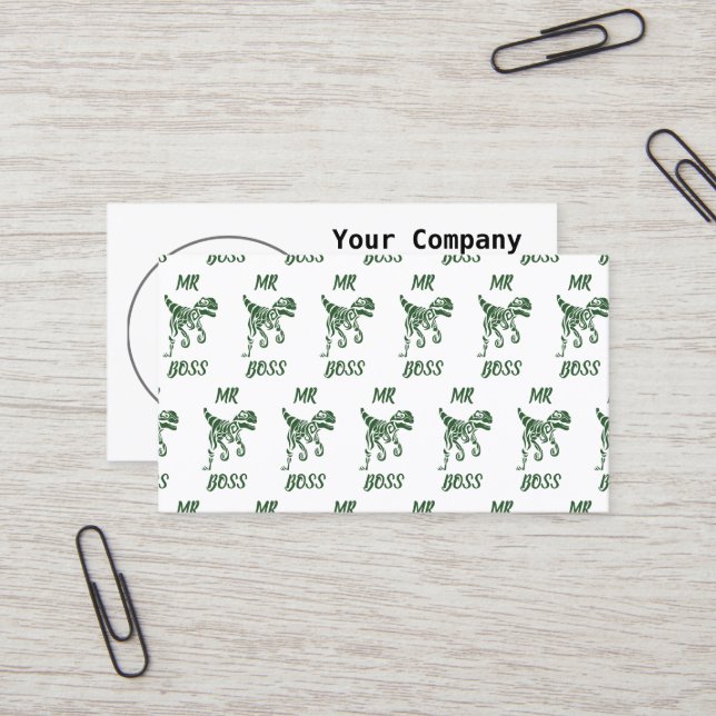 Forest Green Hunter Raptor  Business Card (Front/Back In Situ)