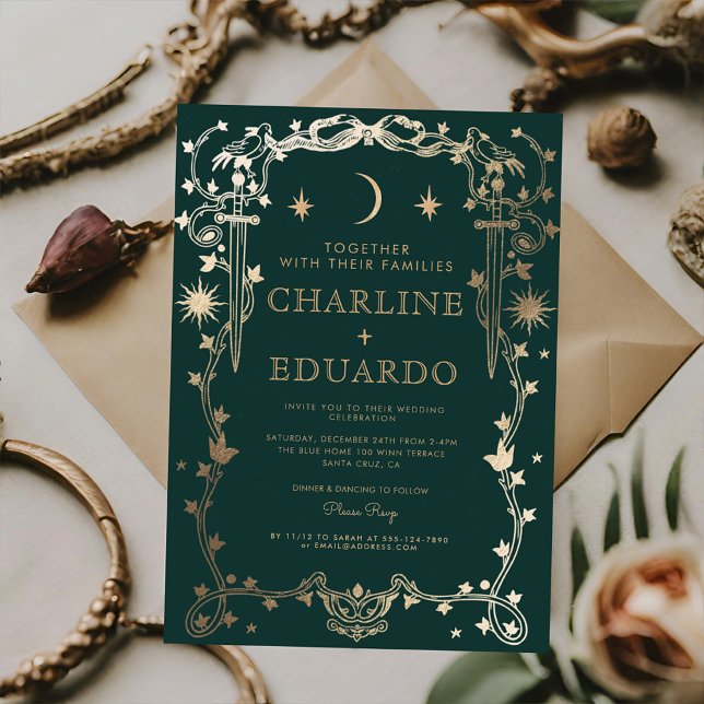 Forest Green  Ivy Ornament  Wedding  Invitation (Creator Uploaded)