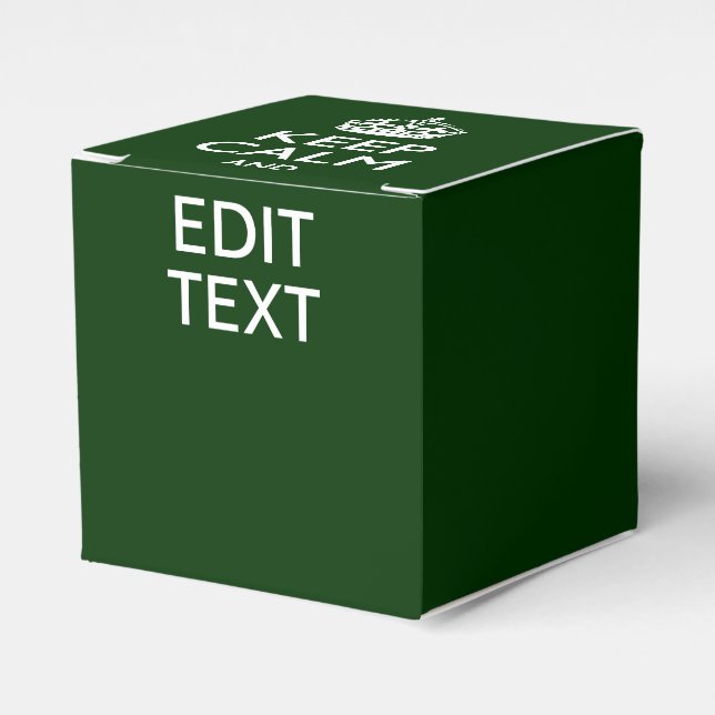 Forest Green KEEP CALM AND Edit Text Favour Box (Front Side)