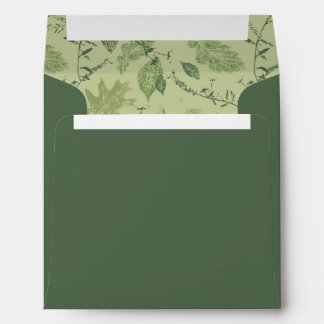 Forest Green Leaves Envelope