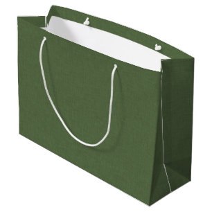 Forest Green Linen Texture Image Gold frame Large Gift Bag