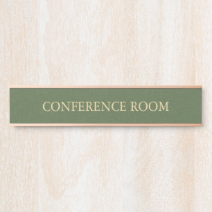 Forest Green Linen Texture  Imitation Door Sign