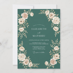 Forest Green Luxurious Woodland Wedding Invitation