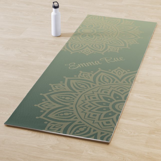 Forest Green Mandala Gradient Yoga Mat (In Situ)
