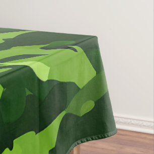 Forest Green Military Camouflage Pattern Tablecloth