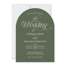 Forest Green Minimalist Arch Wedding Photo