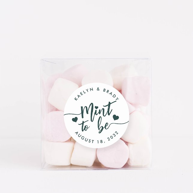 Forest Green Mint to Be Personalised Wedding Favou Classic Round Sticker (Creator Uploaded)
