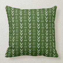 Forest Green Modern Arrow Mud Cloth Print Accent