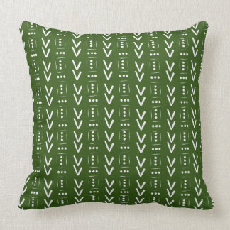 Forest Green Modern Arrow Mud Cloth Print Accent Cushion