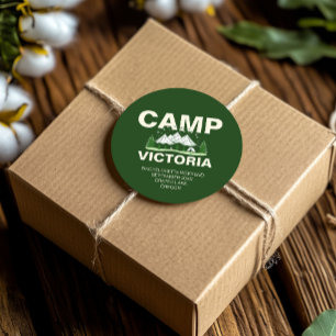 Forest Green Modern Camping Bachelorette Party Classic Round Sticker