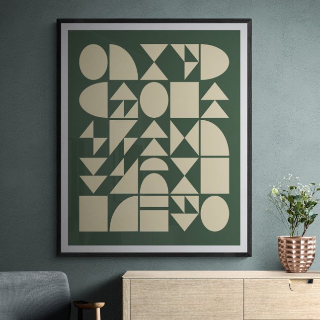 Forest Green | Modern Geometric Shapes Art Poster (Creator Uploaded)