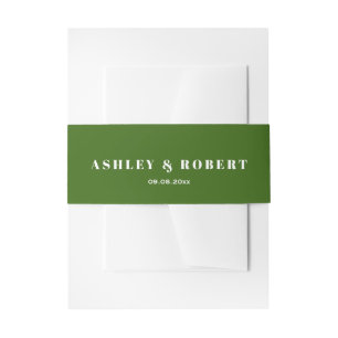 Forest Green Modern Wedding Invitation Invitation Belly Band