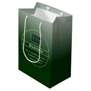 Forest Green Ombre & Business etc. Contact Info Medium Gift Bag