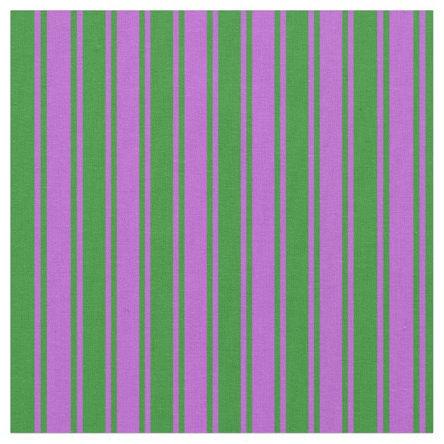 Forest Green & Orchid Coloured Lines Pattern Fabric (Close Up)