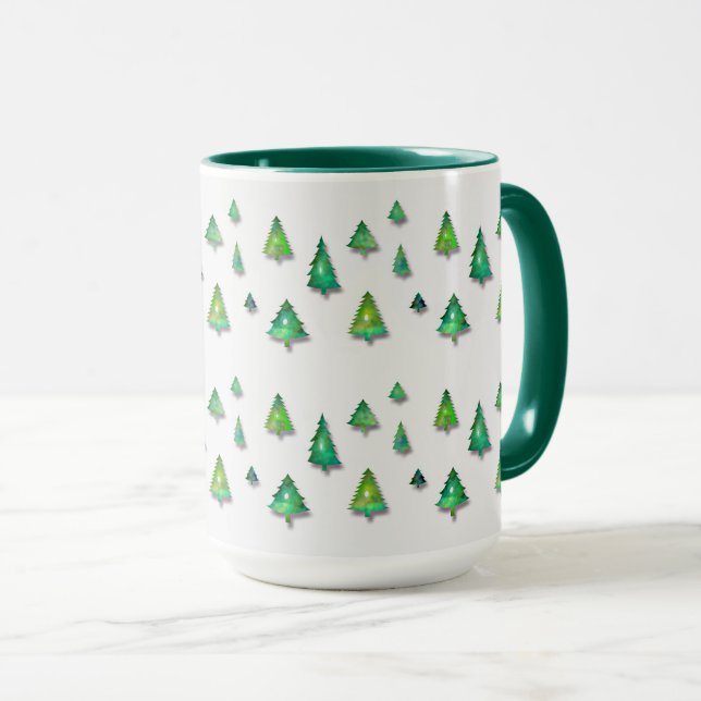forest green  pattern. mug (Front Right)
