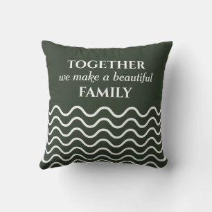 Forest Green Photo Quote Wavy Pattern Double Sided Cushion