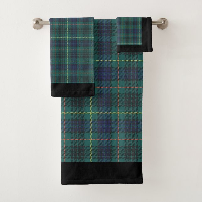 Forest Green Plaid Bath Towel Set (Insitu)