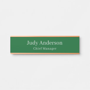 Forest Green Professional Plain Modern Elegant Door Sign