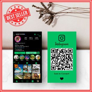Forest Green Realtor Instagram QR Business Card