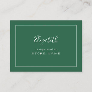 Forest Green Registry Enclosure Card