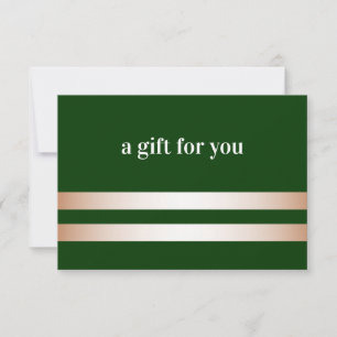 Forest Green   Rose Gold Elegant Gift Card