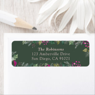 Forest Green Rustic Holiday Address Labels