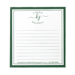 Forest Green Script Name From The Desk Of Notepad