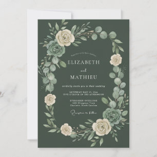 Forest Green Serene Woodland Wedding Invitation