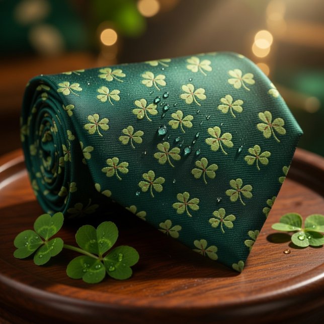 Forest Green Shamrock  Tie (Creator Uploaded)