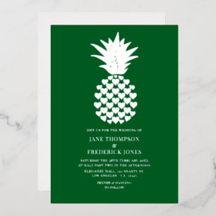 Forest Green & Silver Tropical Pineapple Wedding