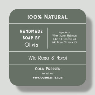 Forest Green   Soap Ingredient Product Labels