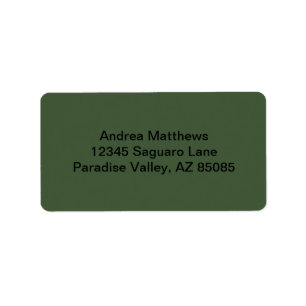 Forest Green Solid Colour Label