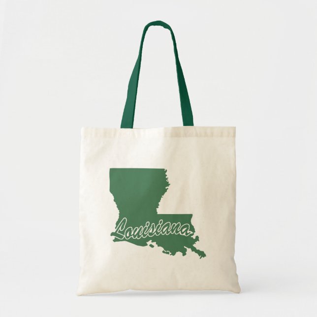 Forest Green State Of Louisiana Shape Tote Bag (Front)