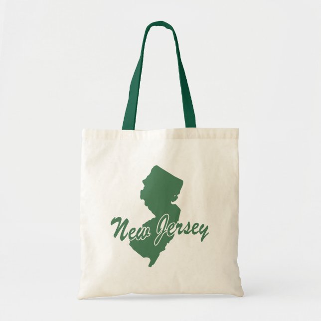 Forest Green State Of New Jersey Shape Tote Bag (Front)