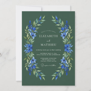 Forest Green Stately Woodland Wedding Invitation