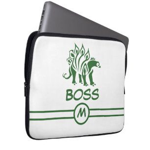 Forest Green Stegosaurus Spiked  Dinosaur  Laptop Sleeve