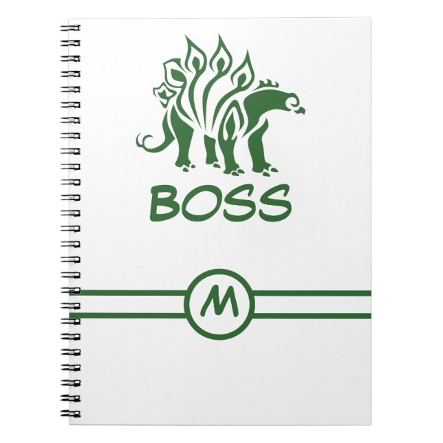 Forest Green Stegosaurus Spiked  Dinosaur  Notebook (Front)