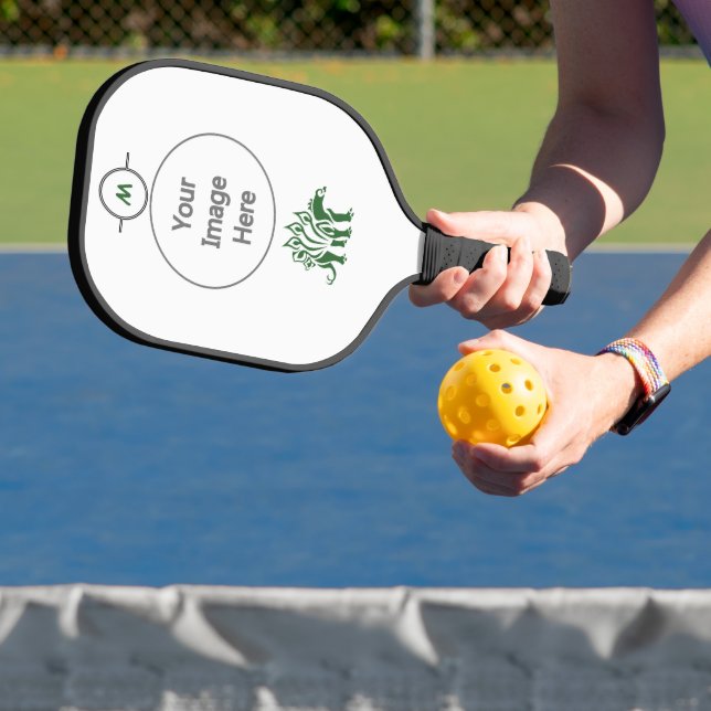 Forest Green Stegosaurus Spiked  Dinosaur  Pickleball Paddle (Insitu)