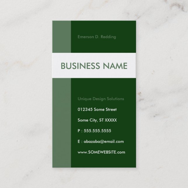 forest green streamline business card (Front)