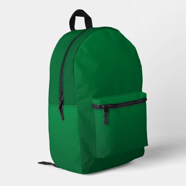 Forest Green Subtle Gradient Shades Printed Backpack (Back Corner Left)
