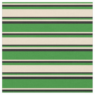 Forest Green, Tan, and Black Coloured Lines Fabric