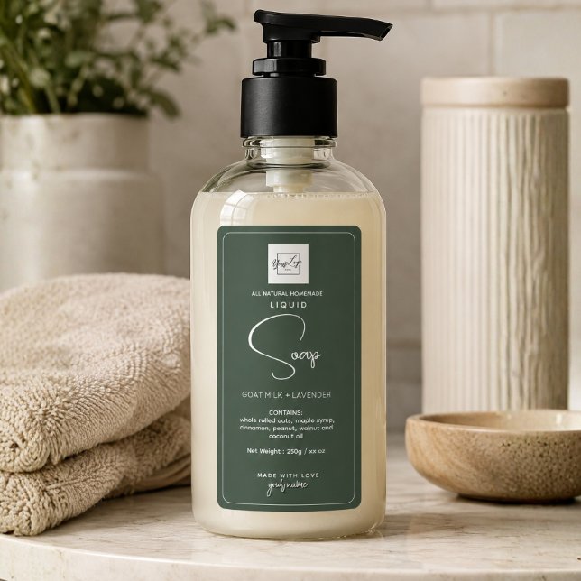 Forest Green Vertical Homemade cosmetics Label (Creator Uploaded)