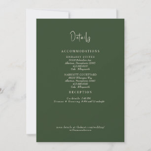 Forest Green Wedding Details Enclosure Invitation