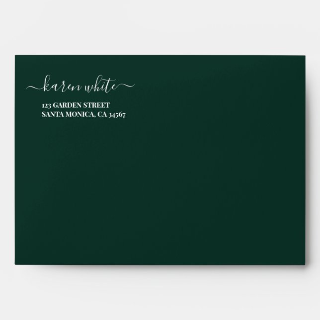 Forest Green Wedding Envelope (Front)